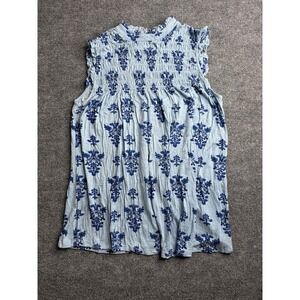 RXB‎ Women's Sleeveless Top Blue Floral Size Large